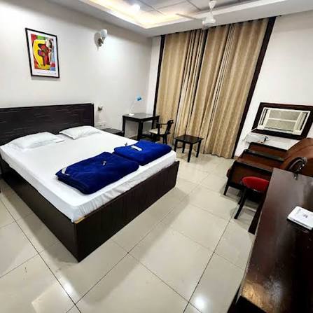 Deluxe room interior at Tirumala